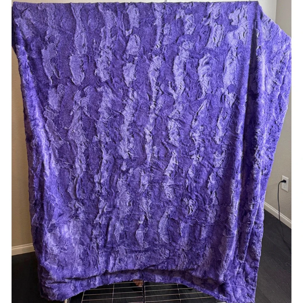 Sew Sweet Minky Designs 70x58 Blanket Purple Blue Stained Glass Mandala NEW